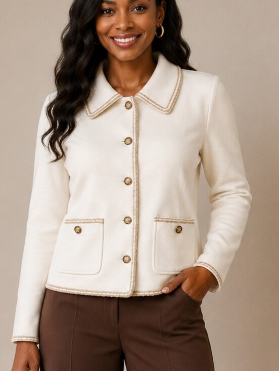 bagatelle Jackets & Blazers - Bagatelle Women's Cream Button Down Jacket Sz 1X - NWT